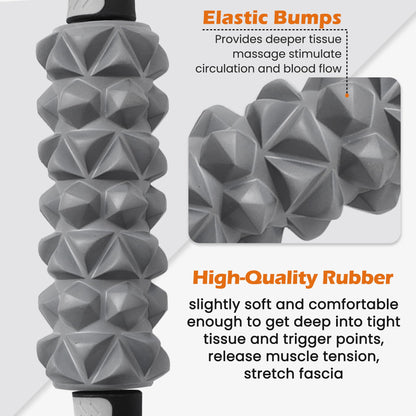 KITWILD Muscle Roller Stick, Massage Roller Stick for Athletes, Body Massage Stick for Muscles Deep Tissue, Muscle Relaxation Roller for Physical Therapy, Myofascial Release, and Yoga Therapy