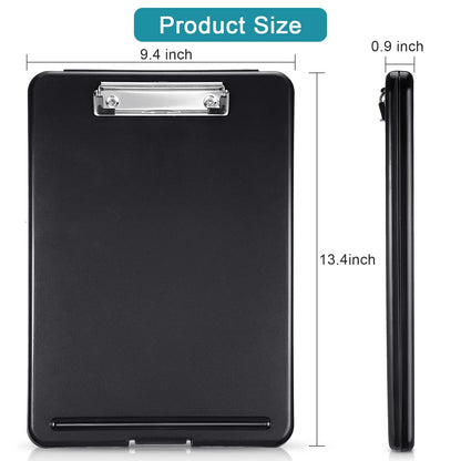 Epakh 12 Pcs Clipboard with Storage Bulks Plastic Storage Foldable Nursing Clipboard with Low Profile Clip for Student Teacher Nurse Employee, 9.5 x 13.5 Inch