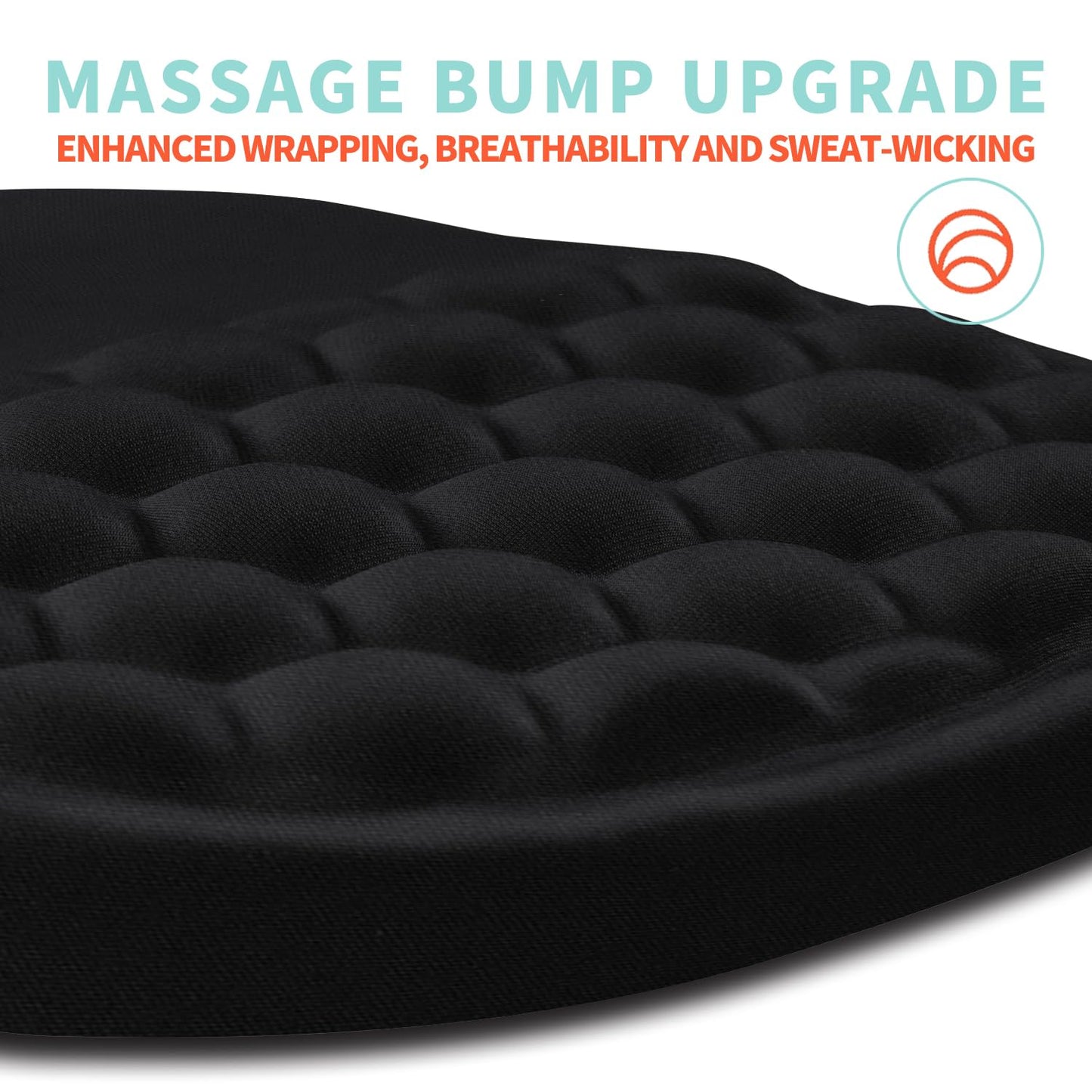 Kuosgm Ergonomic Mouse Pad Wrist Support with Memory Foam Massage Bulge, Carpal Tunnel Pain Relief Mousepad Wrist Rest for Mouse(12x8 inch, Black)