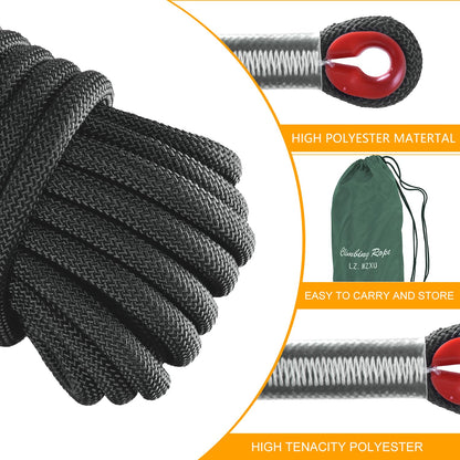 LZ.MZXU Climbing Rope, 12 mm Static Climbing Ropes, 32FT(10M) 65FT(20M) 100FT(30M) 164FT(50M) Outdoor Rock Climbing Rope with Hook, Safety Rappelling Ropes, Fire Rescue Parachute(Green, 32FT)