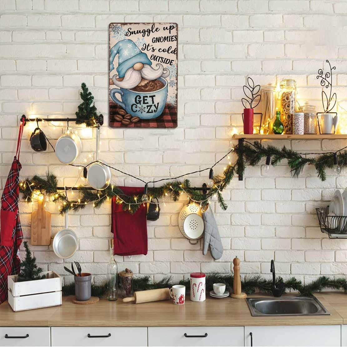 Vintage Christmas Metal Sign 8X12inch-Ideal Gift for Christmas Lovers and Retro Style Fans
