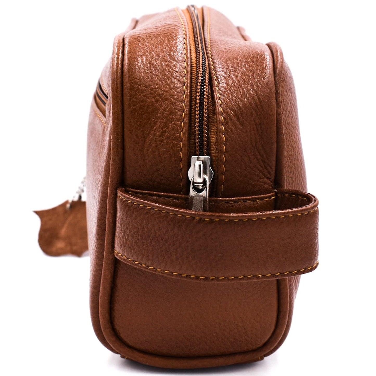 Parker Full Grain Leather Dopp Kit – Handmade Full Size Saddle Brown Leather Toiletry Bag/Dopp Kit/Travel Bag for Effectively Carrying and Storing Toiletries