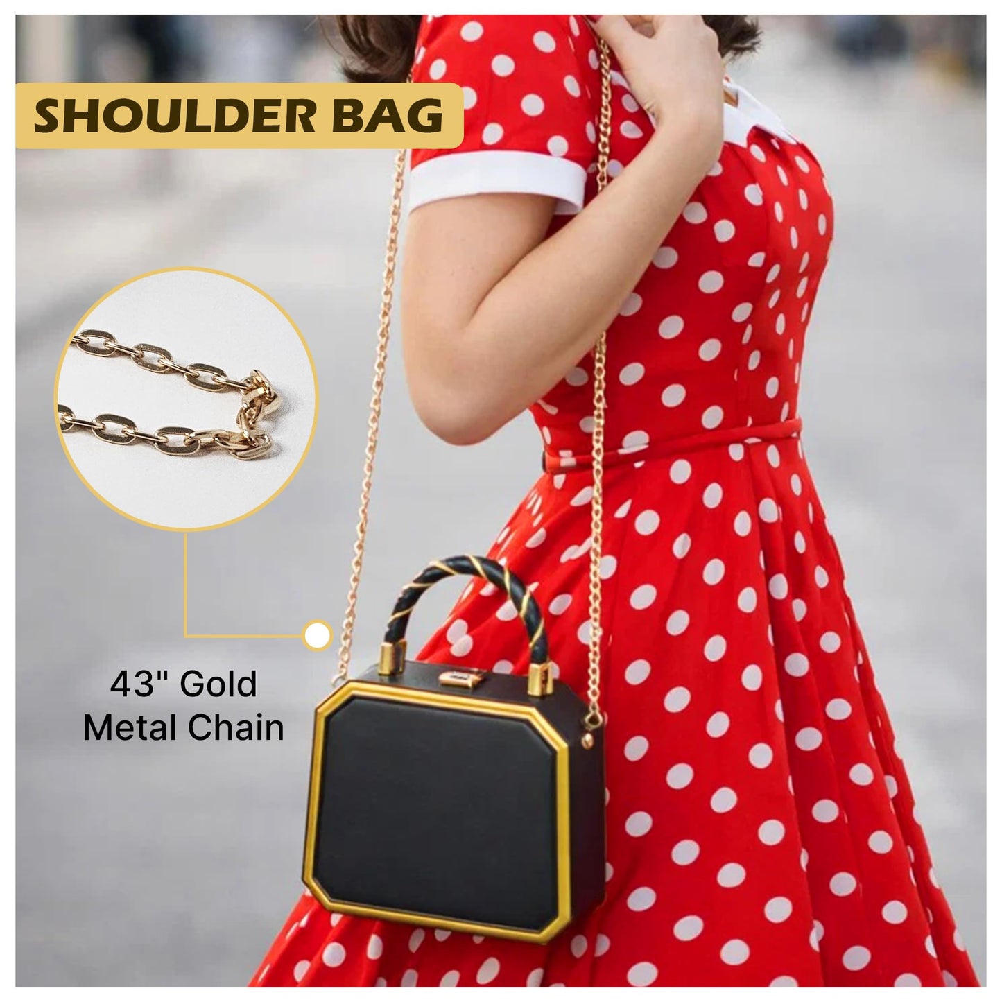 Purses For Women, Trendy Cross Body Bag For Woman, Shoulder Purse, Faux Leather Crossbody Bag, Top Handle Purses for Lady, Handbags - Clutch Evening Purse With Interchangeable Straps (Black)