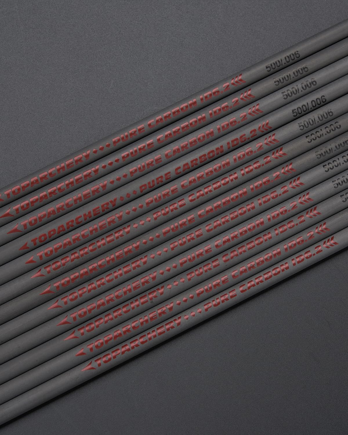 TOPARCHERY Arrow Shafts Pure Carbon Shafts 31 Inch Arrow Tube Spine 300 350 400 500 600 for DIY Hunting Arrows Recurve Bow Compound Bow 12Pcs (Spine:500)