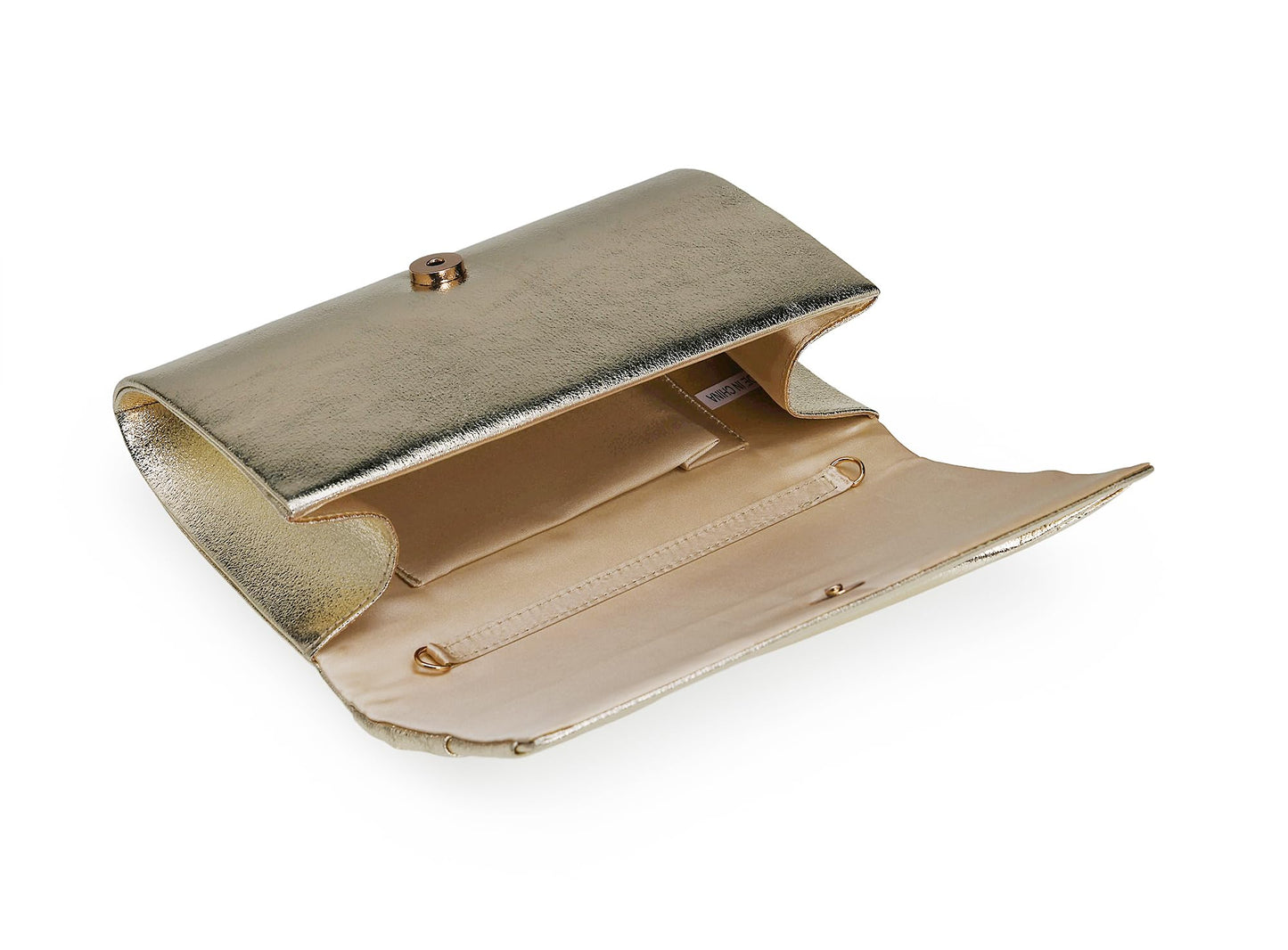 WHIMFINITY Formal Clutch Purse for Women Gold or Silver Clutch for Wedding, Prom, Evening Parties (Light Gold)