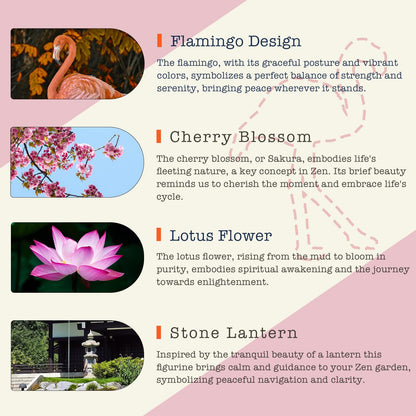 Threeheng Flamingo Zen Garden for Desk - Pink Flamingo Decor, Sand Tray Therapy Kit for Desk and Office, Cute Japanese Décor Gift for Women, Mini Zen Garden for Relaxation and Stress Relief