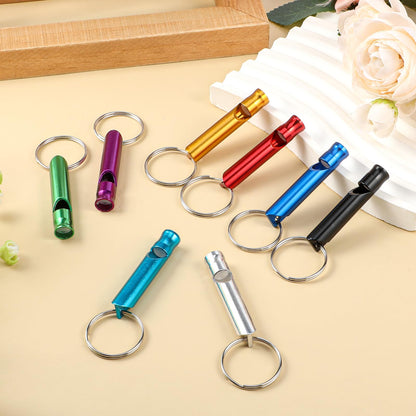 Aphumedc 200Pcs Emergency Whistles with Keychains, Aluminum Extra Loud Survival Whistle, Whistle Bulk for Camping Hiking Hunting Boating Training Outdoor Sports, Multicolor
