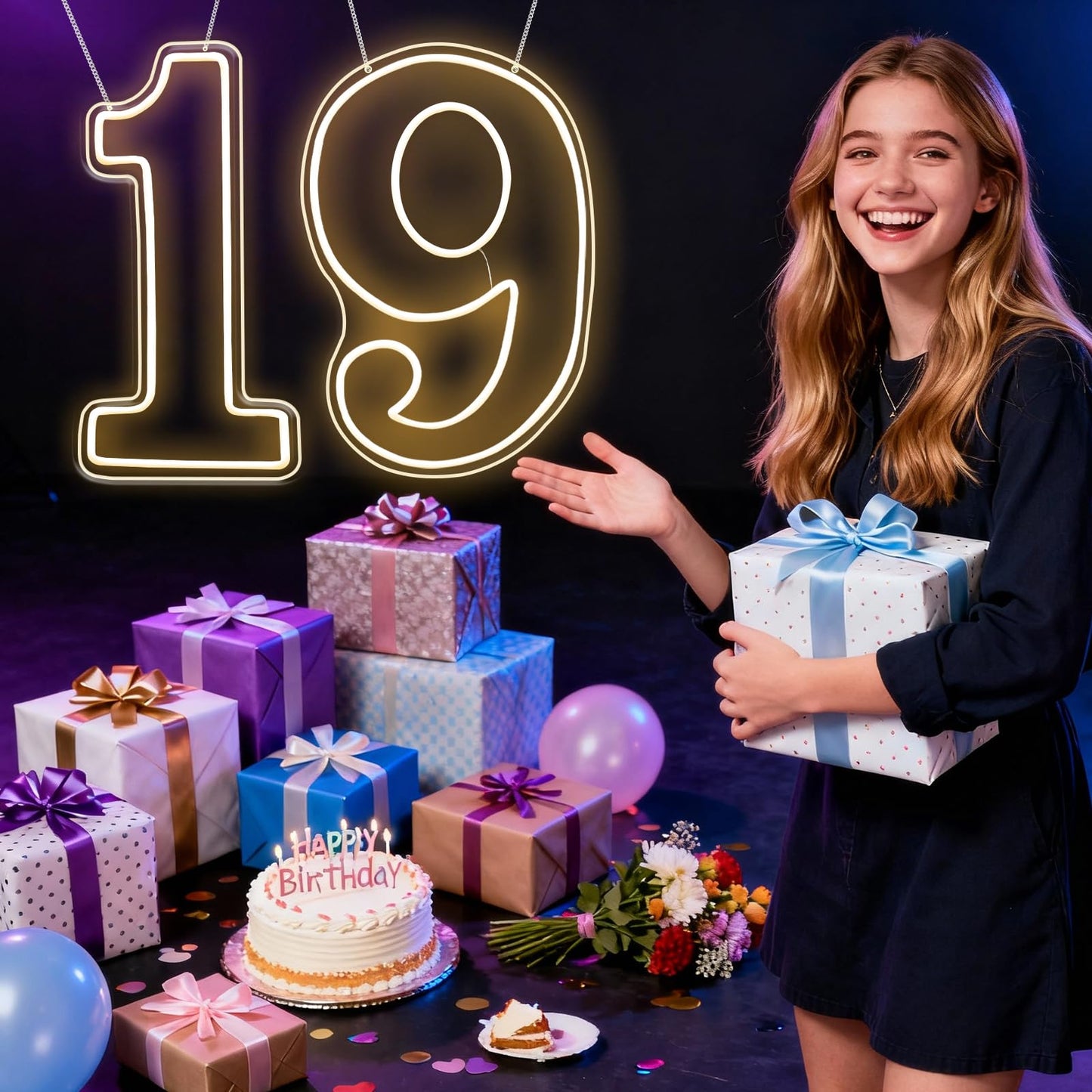 RUMONZS LED Acrylic Light up Number, Decorative Transparent Light up Letters USB Powered Big Number Sign Light for Birthday, Night Light, Party, Anniversary, Christmas, Home Decor, Wedding 11.8'' (number9)