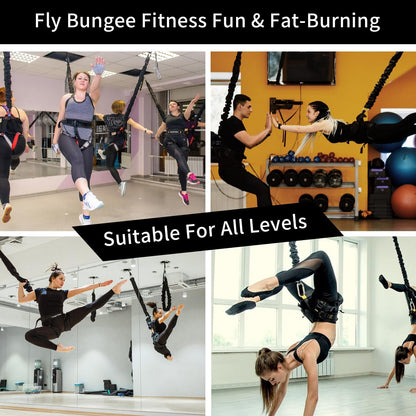 PRIOR FITNESS Bungee Fitness Set, Professional 4D Flying Exercise Bungee Kit with Rigging Hardware Heavy Duty Bungee Dance Rope Sturdy Antigravity Bungee Workout Equipment for Home Gym Studio XXXXL