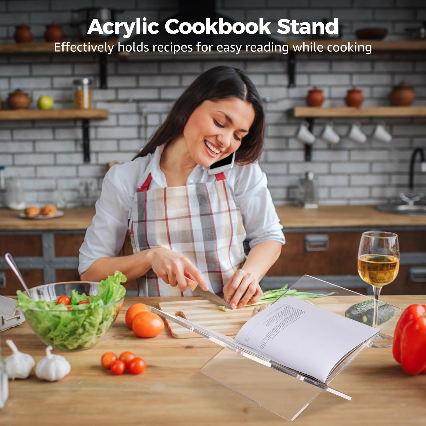 Acrylic Book Stand, 15.35 x 9.45 x 6.69 in Transparent Cookbook Stand with X-Shape Design, Detachable Open Book Stand for Display and Reading, Clear Book Holder for Home, Office