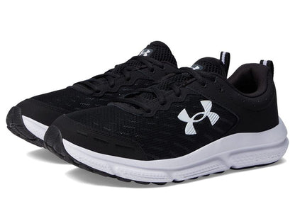 Under Armour Men's Charged Assert 10 Shoes, (001) Black/Black/White, 14 Wide
