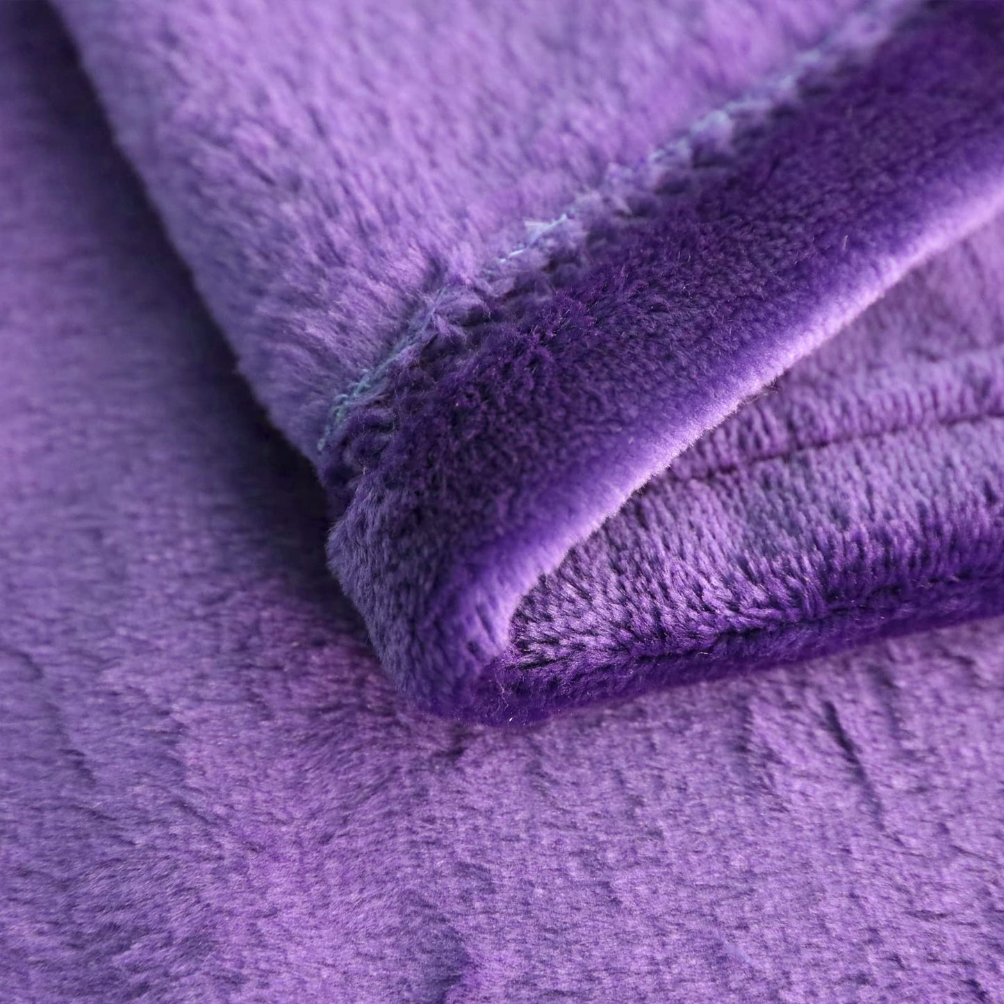 SOCHOW Flannel Fleece Blanket Twin Size, All Season Lightweight Super Soft Cozy Blanket for Bed or Couch, Purple 60inch X80''