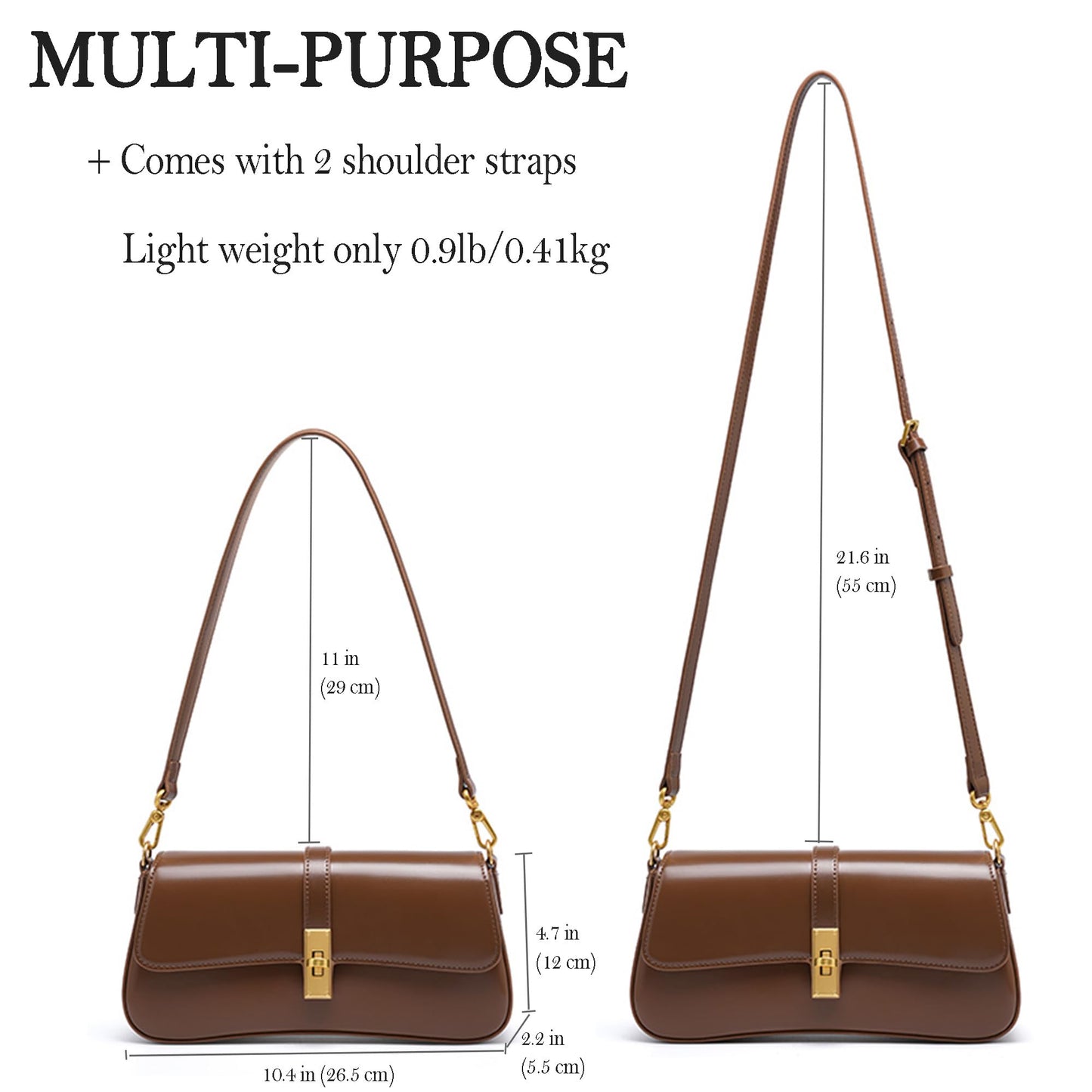 SYMENGR Genuine Leather Evening Bag for Women Elegant Shoulder Bags Crossbody Bag(coffee)