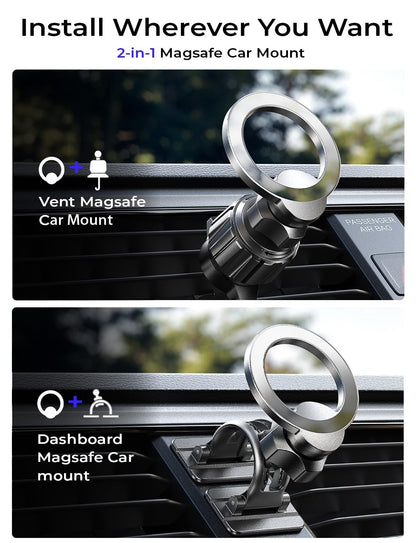 LISEN for MagSafe Car Mount iPhone 17 Car Accessories for Men Women Interior,Magnetic Phone Holder for Car [95% Increase Magnetic] Truck Vent Phone Mount 2X Mat Fit GPS iPhone 17 Pro Max Air 16 15