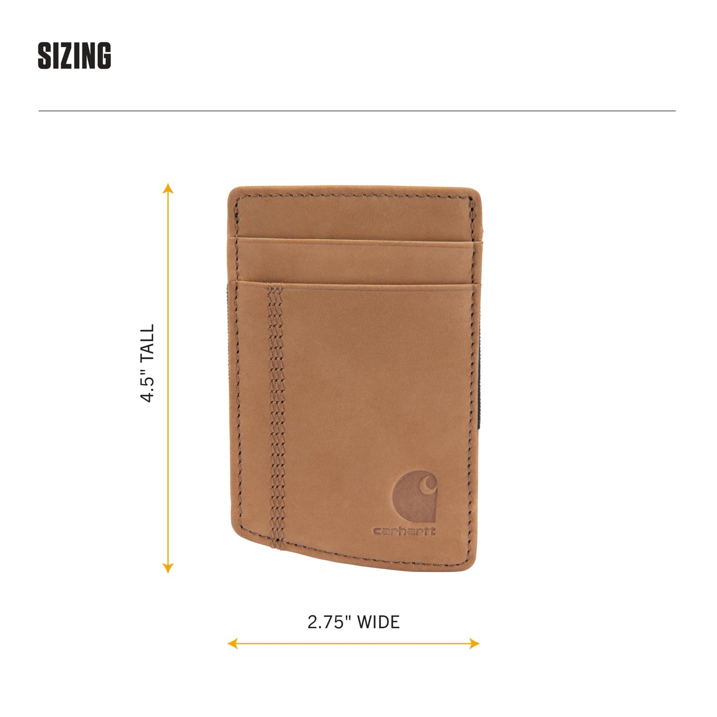Carhartt Men’s Full Grain Saddle Leather Wallets, RFID Blocking Bifold, Trifold, and Front Pocket Options, Gifts for Men