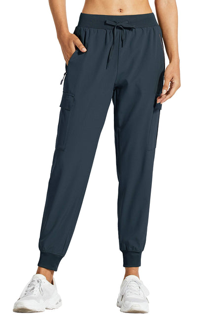Libin Women's Cargo Joggers Lightweight Quick Dry Hiking Pants Athletic Lounge Casual Travel, Navy L