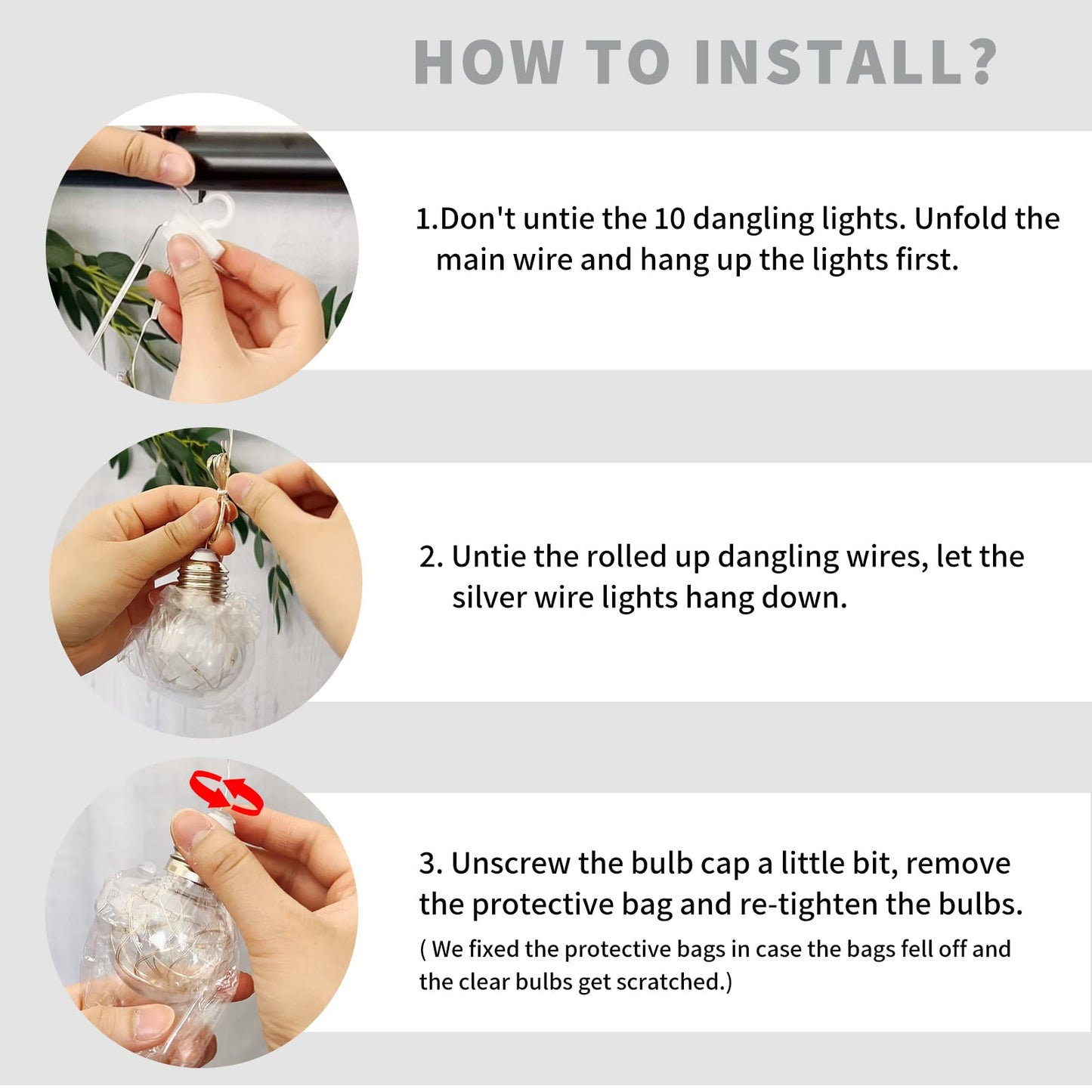 YOLIGHT Wishing Ball Curtain Lights 200 LED Window Curtain String Lights with Remote, USB Battery Powered Twinkle Globe Fairy Lights for Wedding Party Bedroom Halloween Christmas Decoration (White)