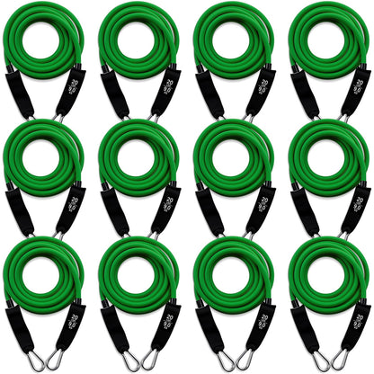Glimin 12 Pcs Resistance Bands Set, Weight Stretch Exercise Workout Bands, Latex Elastic Straps for Men Women Working Out, Strength Training, Home Fitness(Green,20 Lbs)
