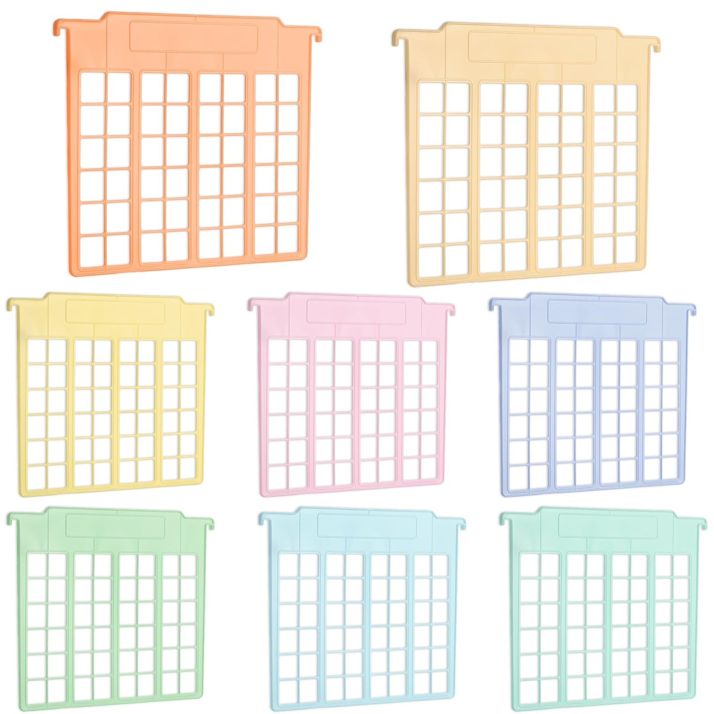 party greeting 8 Pack File and Folder Dividers 9x11.4 Inches Plastic Hanging Filing Cabinet Dividers Organizers Insertable File Separators Supplies for Office Drawer Organization (Pastel)