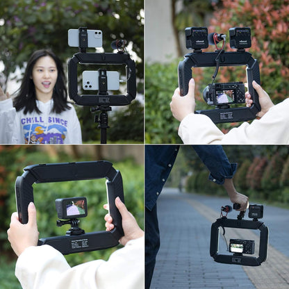 ULANZI U200 Smartphone Video Rig - Control LED Ring Light, YouTube & Vlogging Filmmaking Stabilizer