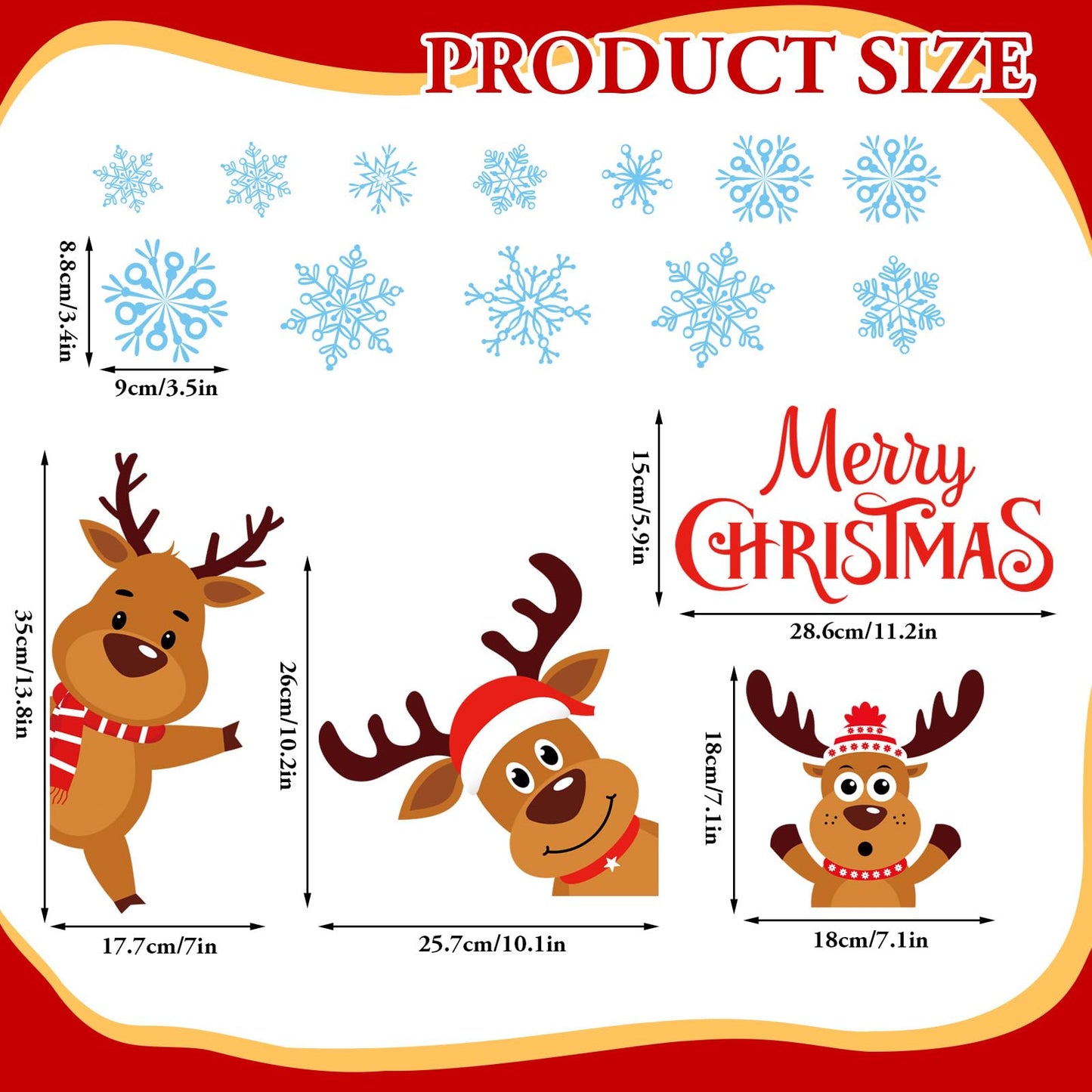 FYSUIMU 21 Pcs Merry Christmas Garage Magnets Decoration Xmas Reindeer Snowflake Garage Door Decals Cartoon Magnetic Refrigerator Stickers for Winter Holiday Party Home Car