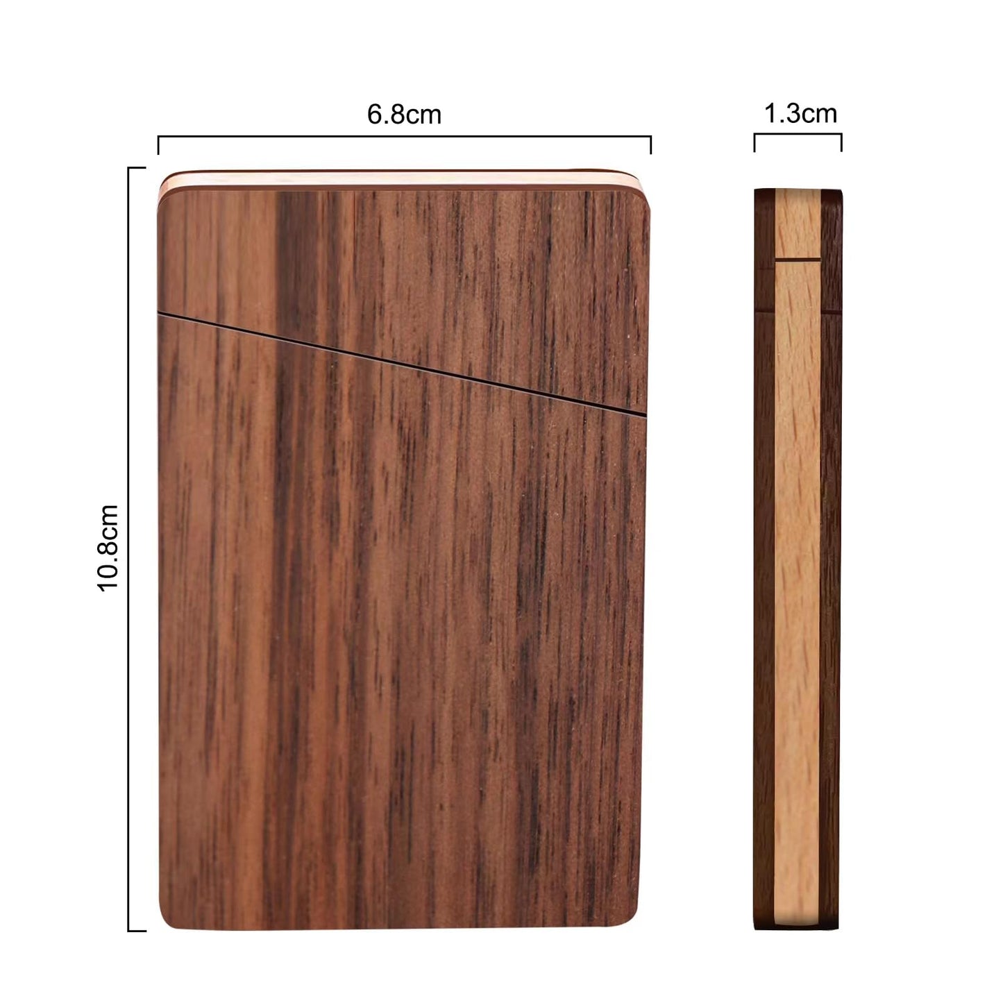 YOYAI Wood Business Card Holders Wooden Business Card Case Name Card Holder Walnut Card Holder with Magnetic Closure Portable (Black walnut)