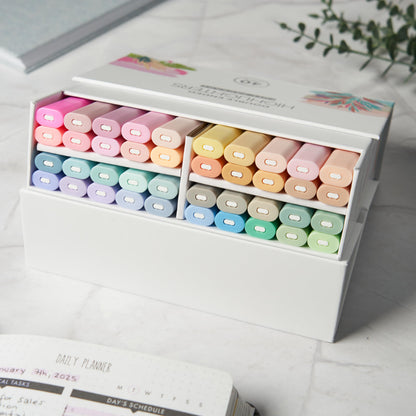 BLIEVE Aesthetic Cute Highlighters No Bleed Through, Dual Tip Chisel & Fine Point, Pastel Colors For Bible & Journaling