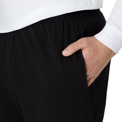 Hanes Mens Jersey Cotton With Pocket Workout-and-training-shorts, Black, Small US
