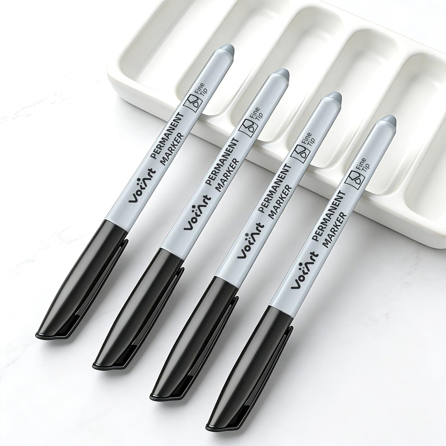 VOKART Permanent Markers Bulk, 150 Pack Black Permanent Markers, Thin Fine Point Tip for Office & Moving Supplies, Quick-Dry & Waterproof Ink Marker Pens for Moving Boxes, Labeling & Industrial Use