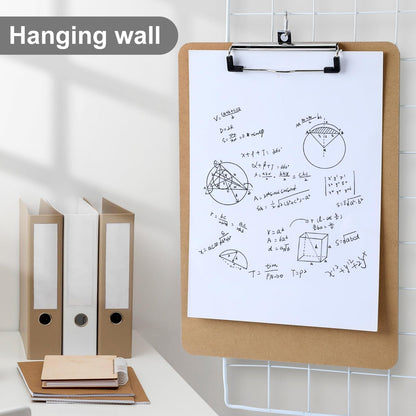 Macroclo Wood Clipboards Set of 2, Letter Size Hardboard Clip Board 8.5x11 for Classroom, Students, Kid, A4 Standard Size 9" x 12.5" with Low Profile Clip, Office & School Supply