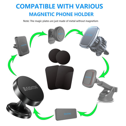 Phone Magnet Plate Mount Metal Plate for Magnetic Car Mount 4 Pack (Attention: Metal plates do not have magnets)Disc with 3M Adhesive Compatible with Phone Magnets/Cell Phone Automobile Magnet Cradles