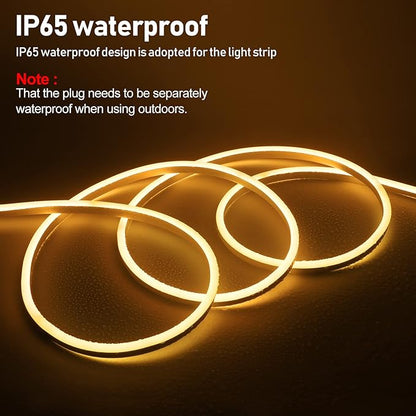 FORT AC110V 120V led Strip Lights RGB Led Neon Rope Light Driverless IP66 Waterproof Outdoor 144LEDs/m Dot Free Multicolor 32.8FT led Lights with Remote, Easy Installation ETL FCC