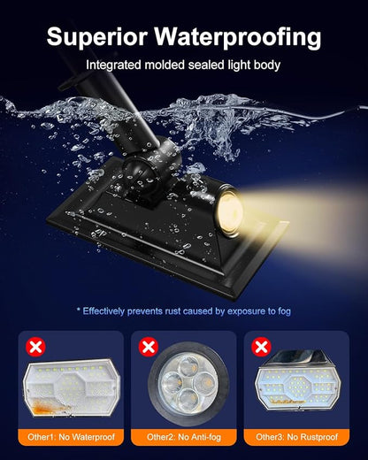 6 Pack Solar Power Spot Lights Outdoor Waterproof LED Dusk to Dawn Landscape Spotlight for Outside Yard, Tree, Flag, Yard, Garden, Statues, 3 Modes, 18 Hours Accent Ambient Lighting - Warm White
