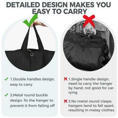2 pcs 43" Garment Bags for Travel, Suit Bags for Clothing Storage with 2 Handle, Garment Bags for Hanging Clothes Covers with 4" Gussets for Coats, Jackets, Shirts, Sweater