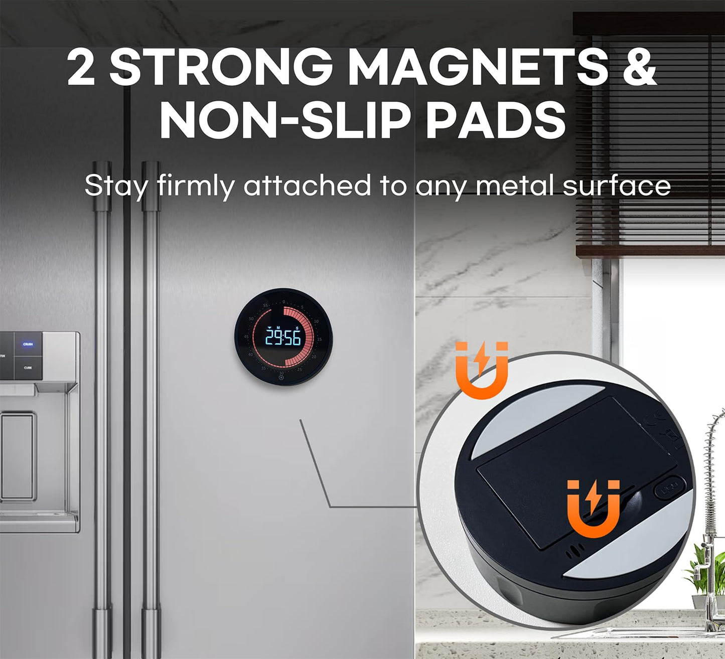 CREAVIVA Visual Digital Timer - 60 Min Countdown & Count Up, Large LED Screen with Red Visual Disc, Magnetic Silent Timer for Kids, Seniors, Classroom, Kitchen Cooking, ADHD & Autism Productivity Tool