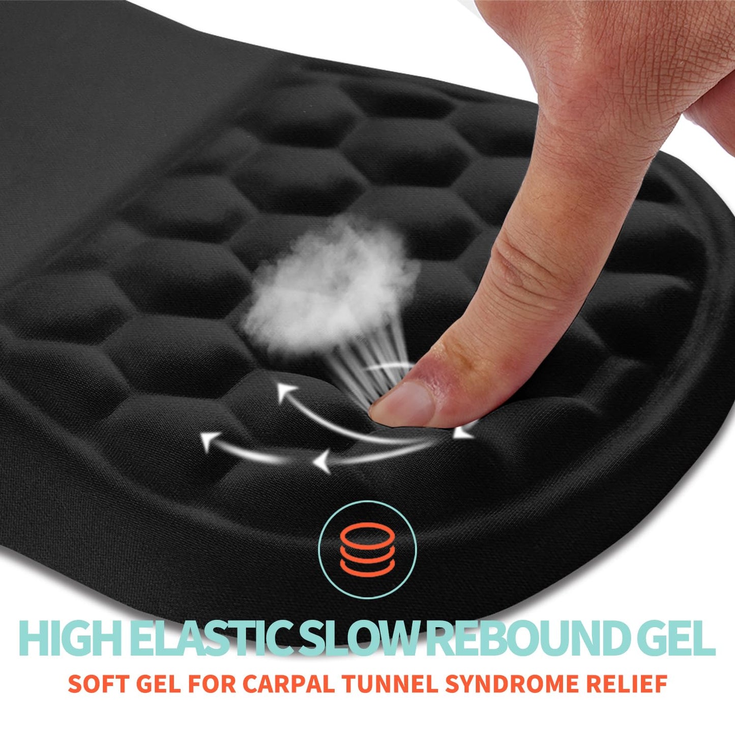 Kuosgm Ergonomic Mouse Pad Wrist Support with Memory Foam Massage Bulge, Carpal Tunnel Pain Relief Mousepad Wrist Rest for Mouse(12x8 inch, Black)