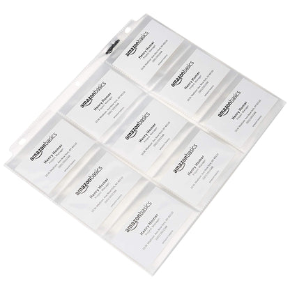 Amazon Basics 9-Sleeve Trading Card Protectors Binder Sheet for Storage and Protection, Top Loading, Transparent, 100-Pack
