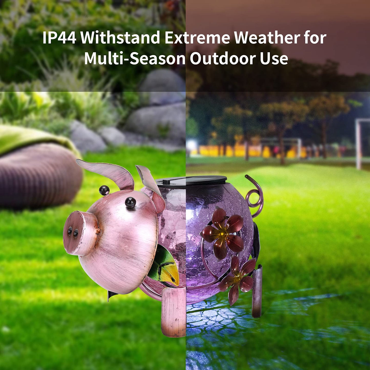 MUMTOP Solar Lantern - Outdoor Waterproof Lights, Pig Yard Decorations, Decorative Tabletop Ornaments for Garden Decor