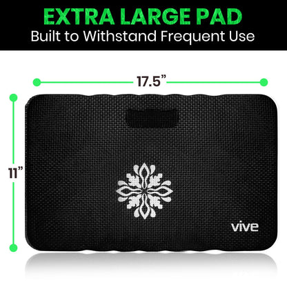 Vive Extra Thick Garden Kneeling Pad - Firm Waterproof Knee Mat for Work, Cleaning, Bathing Baby, or Hard Wood Floors - Foam Kneeler for Yoga, Exercise - Gardening Supplies & Accessories