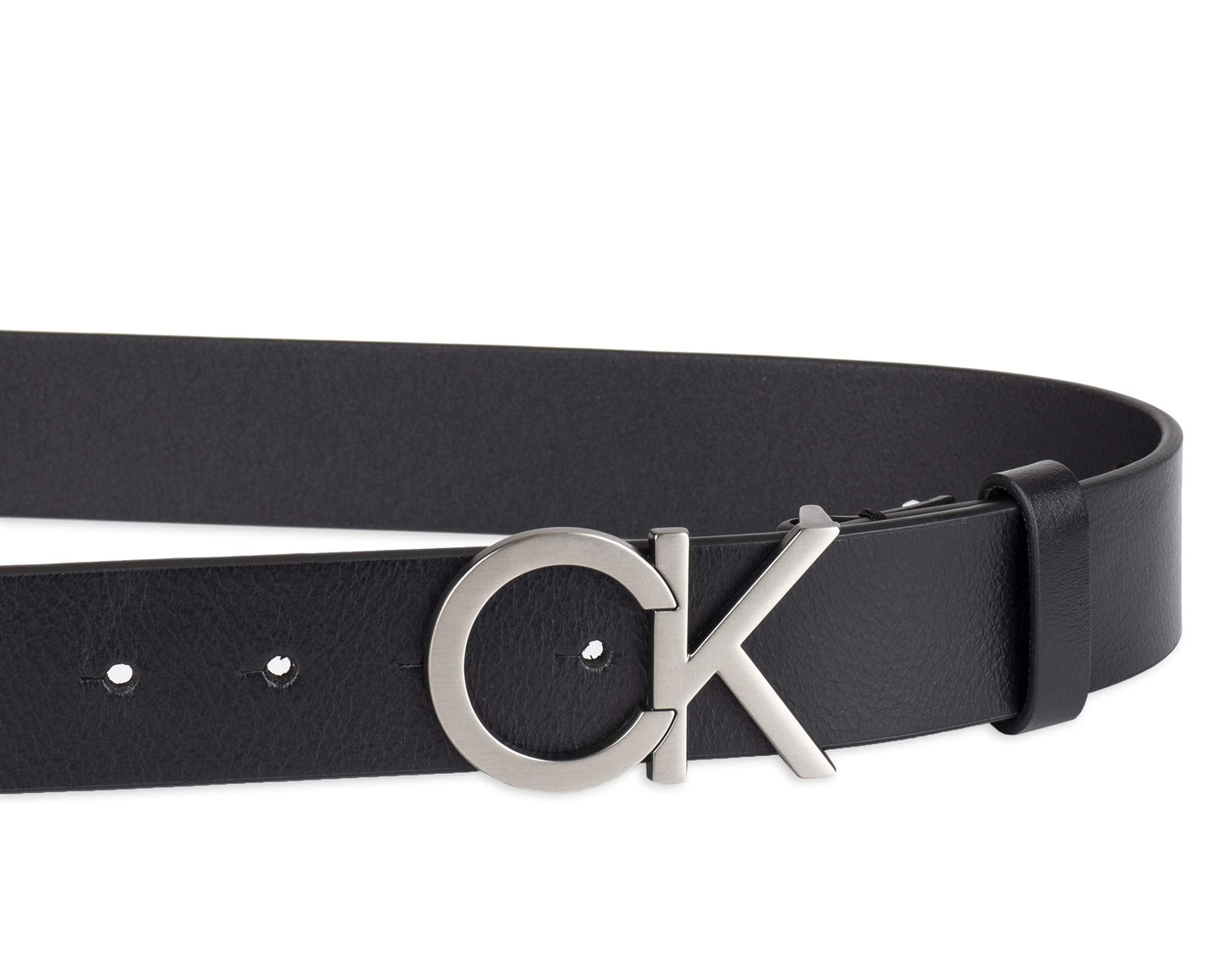 Calvin Klein Men's CK Plaque Buckle Jean Belt, Black, 3X