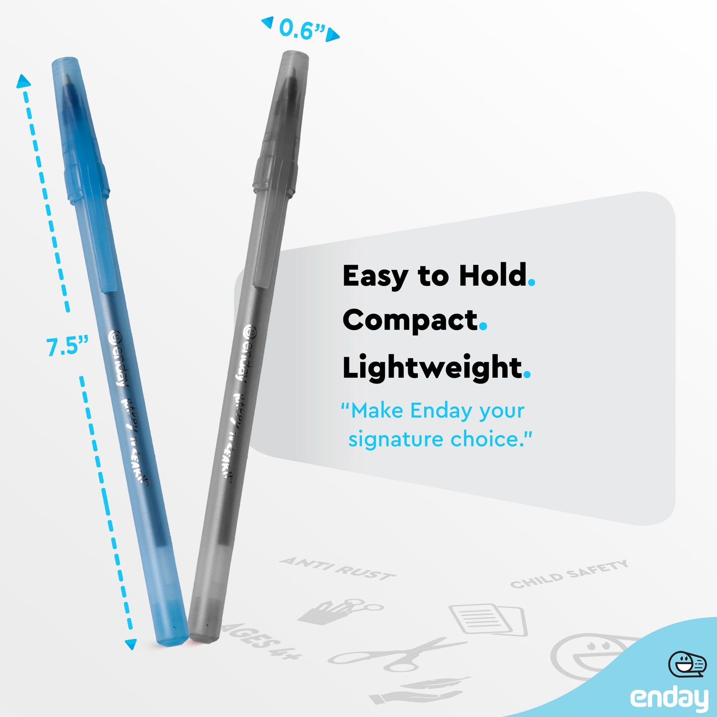 Enday Ballpoint Pens Bulk Blue and Black Pens (240 Pack) 120 Black & 120 Blue - Medium Point (1.0mm) Flexible Round Barrel For Writing Comfort, Pens Bulk for School, Home and Office.