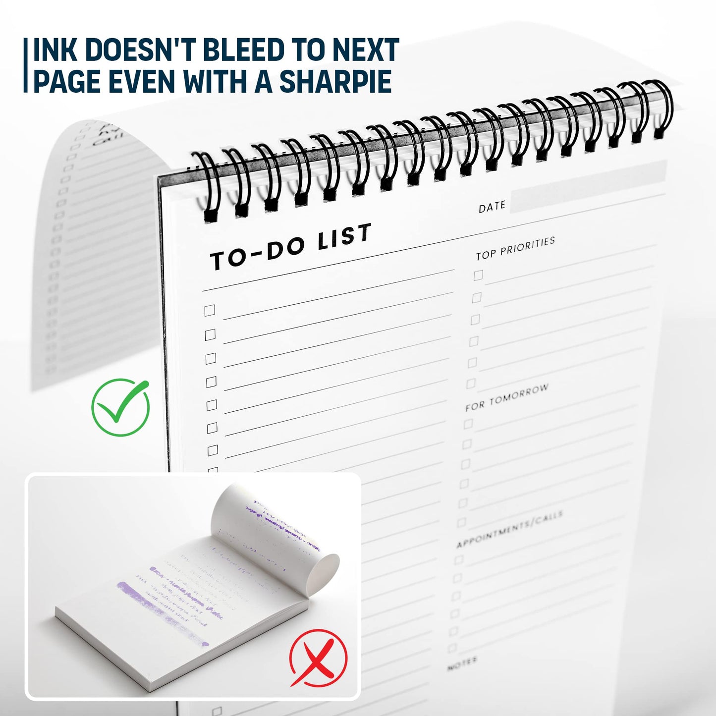 Of a Happy Kind To Do List Notepad: With Multiple Functional Sections - 6.5 x 9.8 60 Sheets - Spiral Daily Planner Notebook - Task CheckList Organizer Agenda Pad for Work - Note and Todo Organization