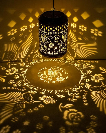 Solar Lanterns Outdoor Hanging Waterproof,2Pack Hummingbird Garden Decor Gifts for Women Mom, Solar Lights Metal Fall Decoration Outside for Yard, Patio,Garden,Backyard,Porch