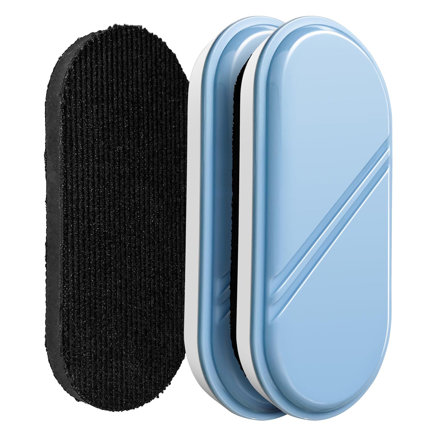 FUNISKETCH Dry Erase Eraser, Detachable Magnetic White Board Erasers - 2 Pack,Glass Board Glass Whiteboard Eraser for Office and School Supplies (Blue)