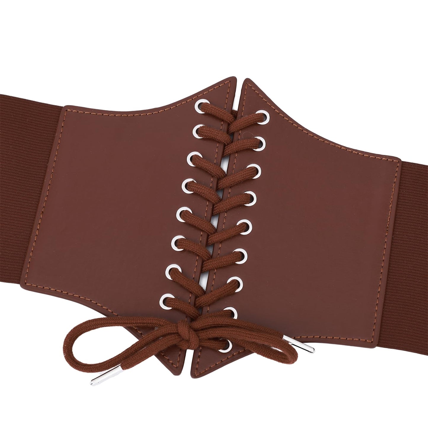 HHCSVJHS Ladies' lace waistband, tight corset, elastic, medieval court waistband, suitable for Halloween dress up (Brown, Large)