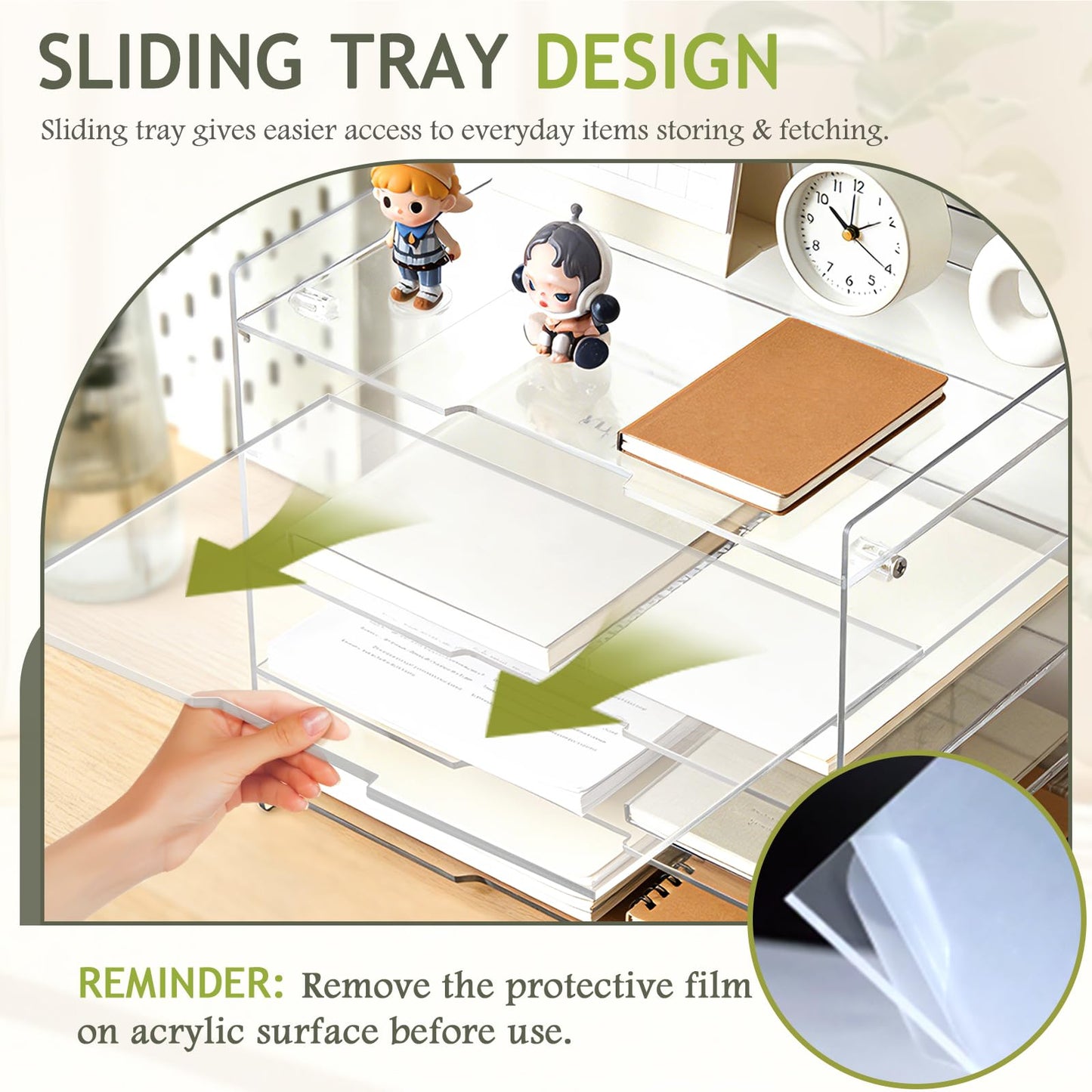 KKU 5 Tier Clear Acrylic Desk Organizer, Letter Tray Paper File Desk Organizer and Accessories For Office Supplies