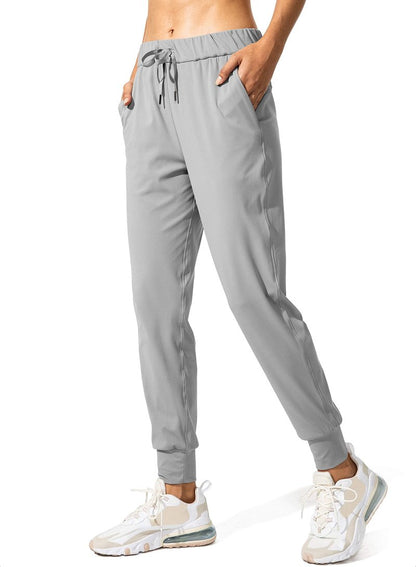 SANTINY Women's Joggers Pants Pockets Drawstring Running Sweatpants for Women Lounge Workout Jogging(Light Grey_M)
