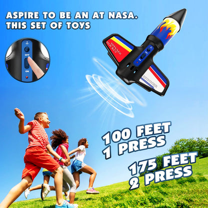 lakebyin Rocket Launcher for Kids, Electric Flying Model Rocket Toy Kit