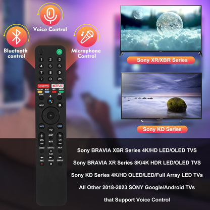RMF-TX500U for Sony TV Remote Replacement, for All Sony Remote/Sony Bravia TV Voice Remote, RMF-TX500U for Sony Remote Control for Smart TV XBR/KD/XR Series X800H X950G A8H Etc, 1 Year Full Warranty