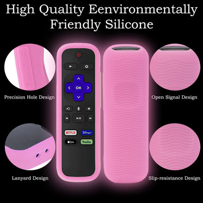Silicone Protective Controller Cover fits for Roku TV Voice Remote | Element Roku | Westinghouse Roku TV Controller Cover,Glow in The Dark